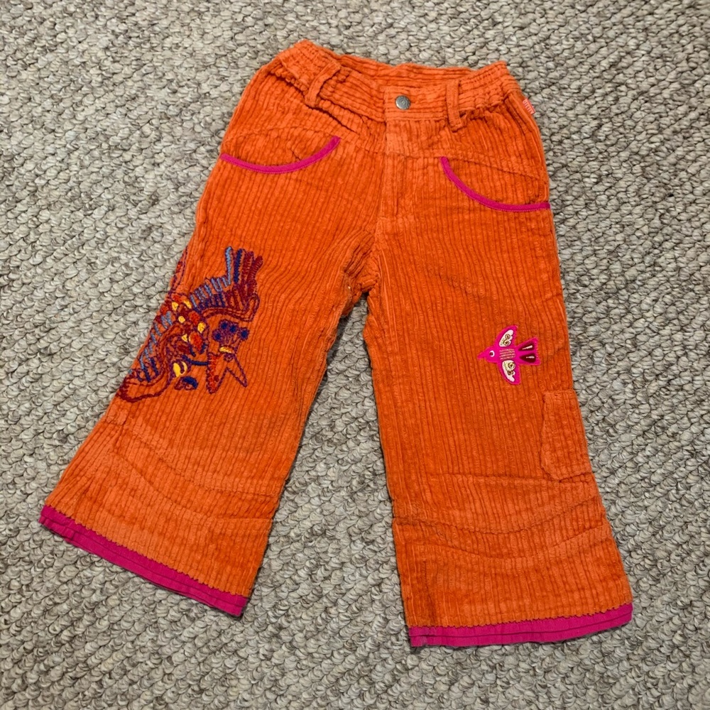 Oilily Girls Embroidered Corduroy Pants
